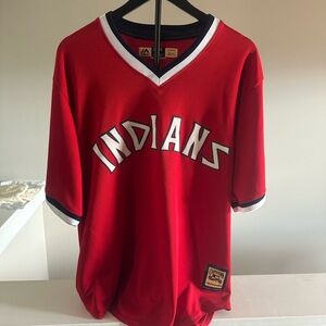 Cleveland Indians Red Cooperstown Collection Jersey